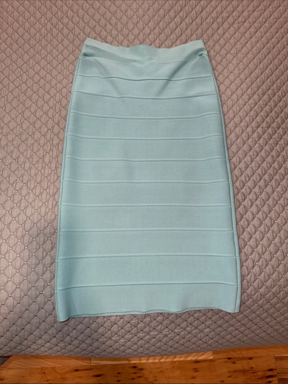 Light Blue Bodycon Midi Skirt